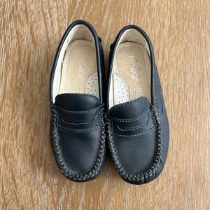 Primigi driving Boys Loafers Black Leather Driver Moc  sz 26 Made In Italy